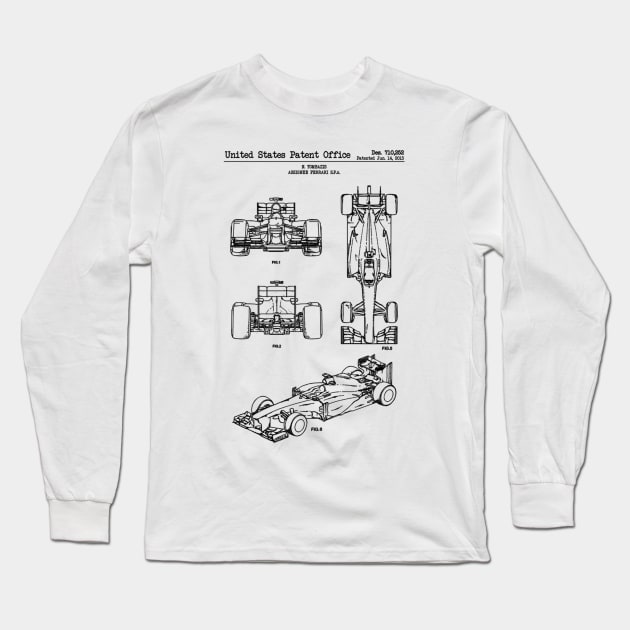 Ferrari Indy Race Car 2013 Patent Black Long Sleeve T-Shirt by Luve